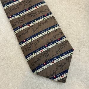 VTG RM Style Silk Tie Stockbroker Tonal Ralph Marlin Stock Market Wall Street